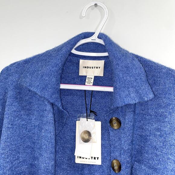 NWT INDUSTRY Blue Heather Button Front Shirt Jacket XS - Picture 8 of 9